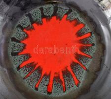 Retró fali dísztál. Színes mázakkal festett kerámia, hibátlan. d: 29cm