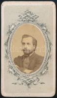 cca 1865 Vertán úr, keményhátú fotó Veress Ferenc (1832-1916) kolozsvári műterméből, 10×6 cm