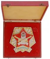 ~1970. "BM Határőrség" jelzett hollóházi porcelán plakett eredeti dísztokban (151x158mm) T...