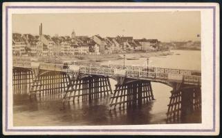 cca 1865 Basel, híd, keményhátú fotó Hälfinger műterméből, 6,5×10,5 cm / Basel, bridge