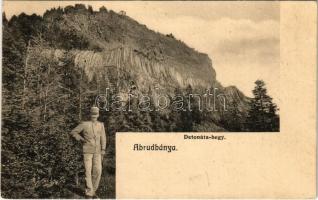 1912 Abrudbánya, Abrud; Detonáta és katona. Skalangya József kiadása / Detunata / mountain and soldier (EK)