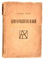 Dénes Jenő: Kőrösfői-Kriesch Aladár. Bp., 1939., Szerzői, (Országos M. Kir. Képzőművészeti Főiskola Grafikai Osztálya-ny.), 1 (Kőrösfői-Kriesch Aladár) t. + 168+2 p.+ 23 (24 fekete-fehér illusztráció, közte 5 kétoldalas, amelyek közül az egyiken két illusztráció van (7-8) t. Első kiadás. Kiadói papírkötés, foltos, kissé sérült borítóval, sérült gerinccel és kötéssel, a tartalomjegyzéknél (168. oldal után) két lap hiányzik, és egy lap kijár. Megjelent 300 példányban.  A szerző, Dénes Jenő (1909-1989) által dedikált.