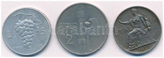 Olaszország 1924. 1L Ni + 1924. 2L Ni "III. Viktor Emánuel" + 1950. 5L Al T:2-,3
Italy 19...