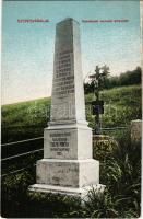 1928 Szepesváralja, Spisské Podhradie; Korotnoki honvéd síremlék. Közadakozásból készítette Tisza Miksa rendőrkapitány / military heroes monument of Korytné