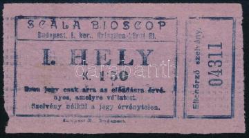 cca 1940 Scala Bioscop jegy