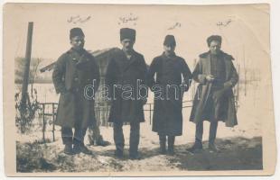 1920 Török katonák télen / Turkish soldiers in winter. photo (non PC) (vágott / cut)