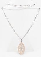 Ezüst (Ag) nyaklánc, "Regnum Marianum / Sub Patrocinio Sancti Aloysii" ovális medállal, je...