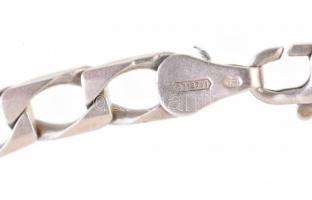 Ezüst (Ag) nyaklánc szívecskés kereszt medállal, jelzett, 4,5x3 cm, nettó: 31,2 g