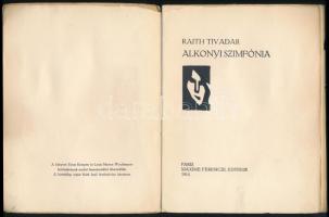 Raith Tivadar: Alkonyi szimfónia. Paris, 1914., Maxime Ferenczi,(Békéscsaba, Tevan Adolf-ny.), 14 sz...