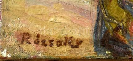 Rózsaffy Dezső (1877-1937): Szentendre, Fő tér, 1919 körül). Olaj, vászon, javított, jelezve balra l...