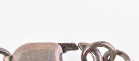 Ezüst (Ag) nyakék markazittal és kék kővel, jelzett, bruttó: 24,5 g