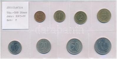 Jugoszlávia 1983-1988. 50p-100D (8xklf) forgalmi összeállítás T:2 Yugoslavia 1983-1988. 50 Para - 100 Dinara (8xdiff) coin set C:XF