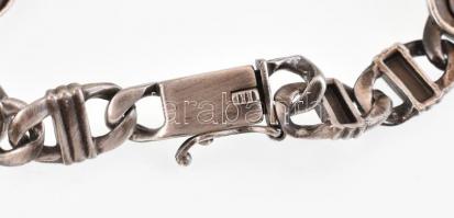 Ezüst (Ag) karkötő színes kövekkel, jelzett, h: 19,5 cm, bruttó: 17,9 g