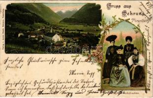 1904 Schruns, Vorarlberg, Montafoner Volkstracht / folklore. Art Nouveau, floral (EB)