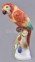 Herendi papagáj, kézzel festett porcelán, jelzett, hibátlan. m: 25 cm