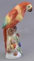 Herendi papagáj, kézzel festett porcelán, jelzett, hibátlan. m: 25 cm