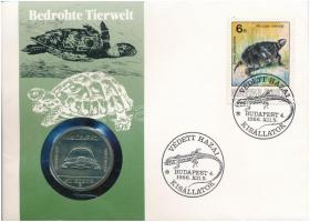 1985. 100Ft alpakka Természetvédelem - Mocsári Teknős felbélyegzett borítékban, bélyegzésekkel T:BU ujjlenyomatos Adamo EM82