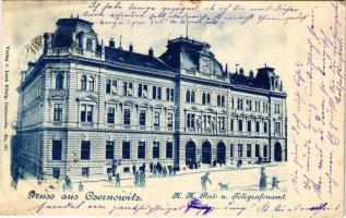 1909 Chernivtsi, Czernowitz, Cernauti, Csernyivci; K.k. Post- und Telegrafenamt / post and telegraph office