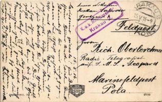 1916 Kraków, Krakau; Dworzec kolejowy / Bahnhof / railway station, tram (EK)