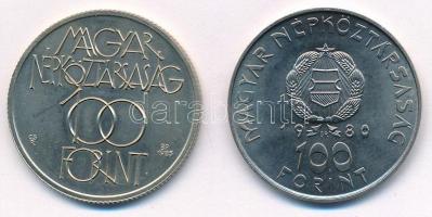 1980. 100Ft Ni "Szovjet-magyar közös űrrepülés" + 1985. 100Ft alpakka "Kulturális Fór...