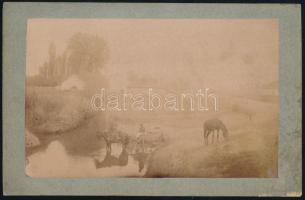 cca 1900 Szíhalom, a malom környékén, kartonra kasírozott fotó, 11×18 cm