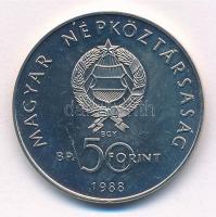 1988. 50Ft "Világ Vadvédelmi Alap II. - Kékvércse" T:BU patina Adamo EM101