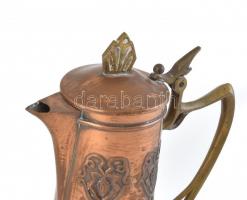 Szecessziós fém kiöntő, kopott, m:30cm