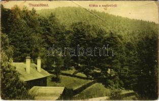1912 Thurzófüred, Kupele Turzo (Gölnicbánya, Gelnica); kilátás a napfürdőről. Divald Károly Fia kiadása / general view (kis szakadás / small tear)