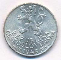 Csehszlovákia 1949. 100K Ag "Iglói bányászat 700. évfordulója" T:1- patina, fo. 
Czechosl...