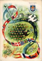 1947 Jamboree mondial de la paix / 6. Cserkész Világdzsembori, a Béke dzsemborija / 6th World Scout Jamboree in Moisson, France. The Jamboree of Peace. Éditions P. P. Ozanne 1008. (EB)