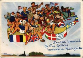 1947 Jamboree mondial de la paix / 6. Cserkész Világdzsembori, a Béke dzsemborija / 6th World Scout Jamboree in Moisson, France. The Jamboree of Peace. Éditions P. P. Ozanne 1009. s: P. Joubert (EB)