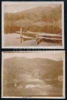 cca 1900 Medve-tó, Erdély, 2 db fotó, 9×12 cm / Lacul Ursu, Romania, 2 photos