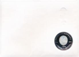 Észak-Korea 1996. 500W Ag "Labdarúgó Világbajnokság Franciaország 1998" érme, érmés boríté...