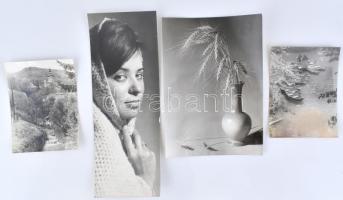 cca 1950-1960 52 db vegyes témájú művészfotó, Balló Ödön pecsétjével, 18×24 cm