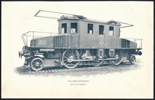cca 1910-1920 Ganz villamos mozdony és a MÁV gőzmozdonya, 2 db, 28x18,5 cm
