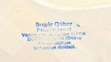 Sugár Gábor (1976- ): Kutya. Akril, foamix, vászon, jelzett, hátoldalán a művész bélyegzőjével, 50×7...