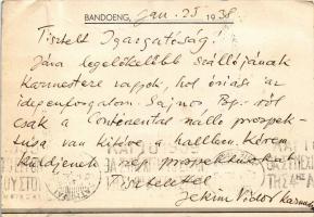 1938 Bandung, Bandoeng; Savoy Homann Hotel indonéz szálló reklámlapja. Vidor Jekim karmester levele ...