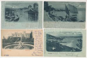 10 db RÉGI hosszú címzéses olasz és horvát képeslap: Trieszt, Abbazia / 10 pre-1900 Croatian and Italian postcards: Trieste, Opatija