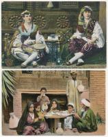 10 db RÉGI motívum képeslap: egyiptomi népviselet / 10 pre-1945 motive postcards: Egyptian folklore