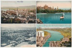 10 db RÉGI svájci város képeslap / 10 pre-1945 Swiss town-view postcards