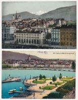 10 db RÉGI svájci város képeslap / 10 pre-1945 Swiss town-view postcards