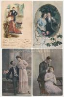 42 db RÉGI motívum képeslap vegyes minőségben: romantikus hölgyek / 42 pre-1945 motive postcards in mixed quality: romantic ladies