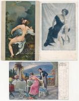 42 db RÉGI motívum képeslap vegyes minőségben: romantikus hölgyek / 42 pre-1945 motive postcards in ...