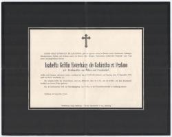 1964 Salzburg, Esterházy Izabella grófnő német nyelvű gyászjelentése
