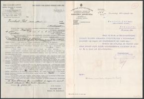 1883-1934 Vegyes reklámos számla tétel: közte Bp., Gitling C. Utóda (paplan), Schwartz Simon (női di...