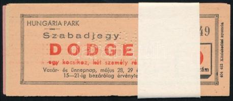 cca 1949 13 db jegy a Hungária Parkba (Dodgem, Elvarázsolt Kastély, Holdrakéta, stb.)