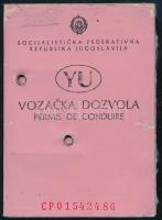 1990 Jugoszláviai fényképes jogosítvány magyar (?) személy részére