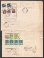 1926-1928 Felcsút, 2 db marhalevél, a egyiken 1 db 30.000 K, 2 db 5000 K. és 4 db 1000 K. inflációs ...