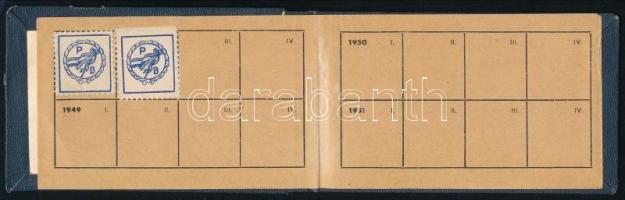 1948 Partizánbarátok Szövetsége által kiadott igazolvány 2 db bélyeggel