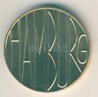 NSZK DN "Hamburg-látkép hajóval" aranyozott ffém emlékérem T:BU